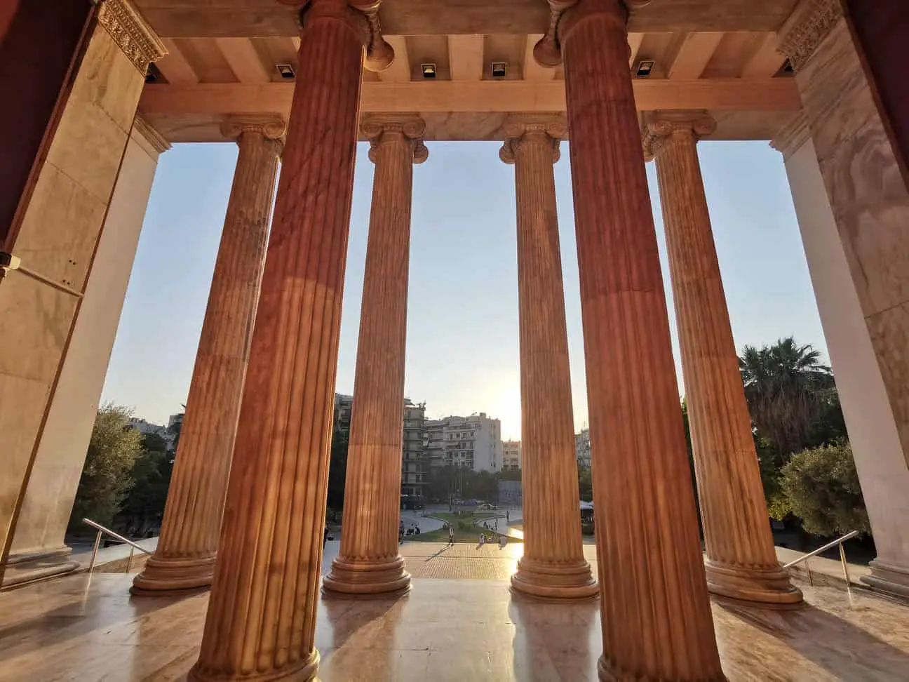 columns at akadimia in athens