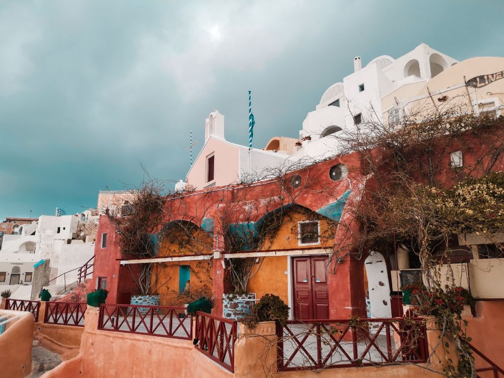 Oia Houses Santorini Colours