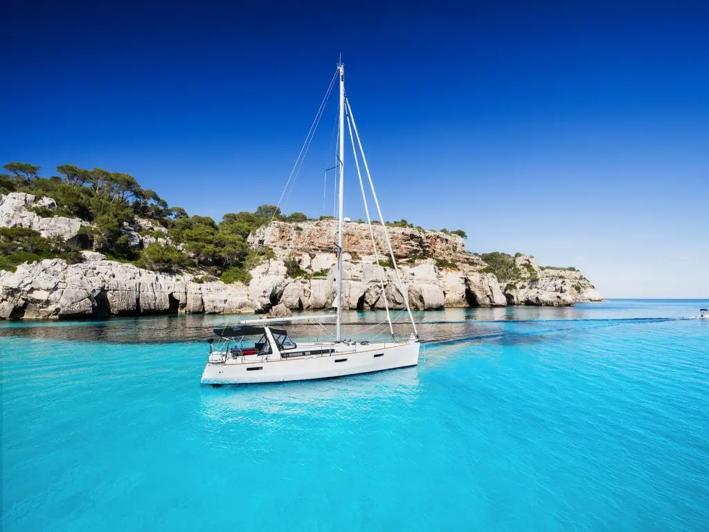 boat sailing in paxos island greece