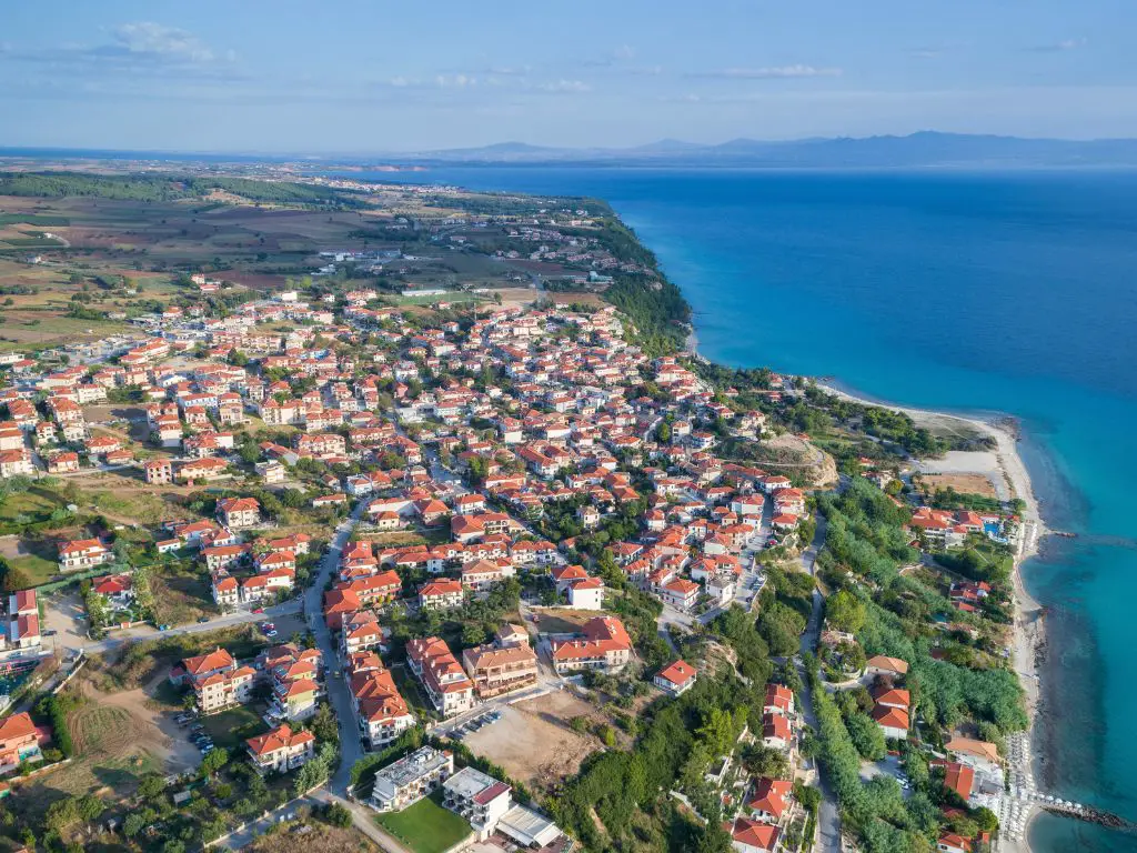 aerial view of afytos village