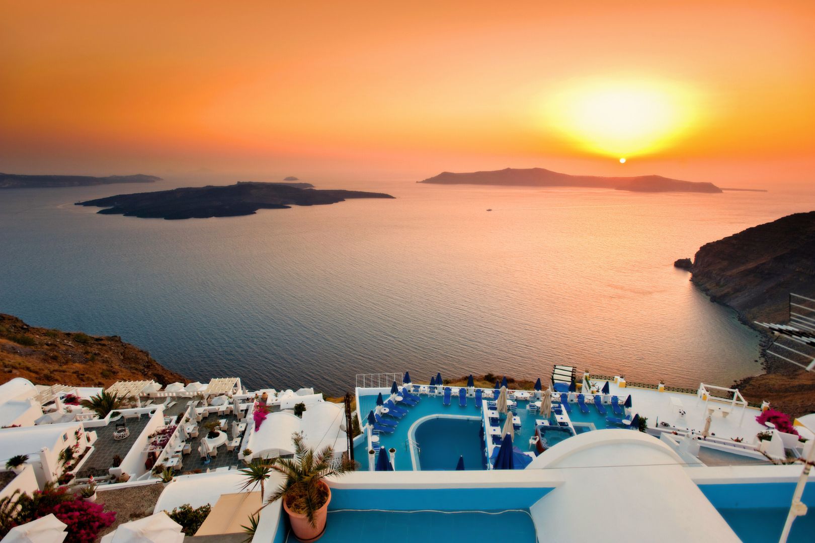 sunset santorini greece